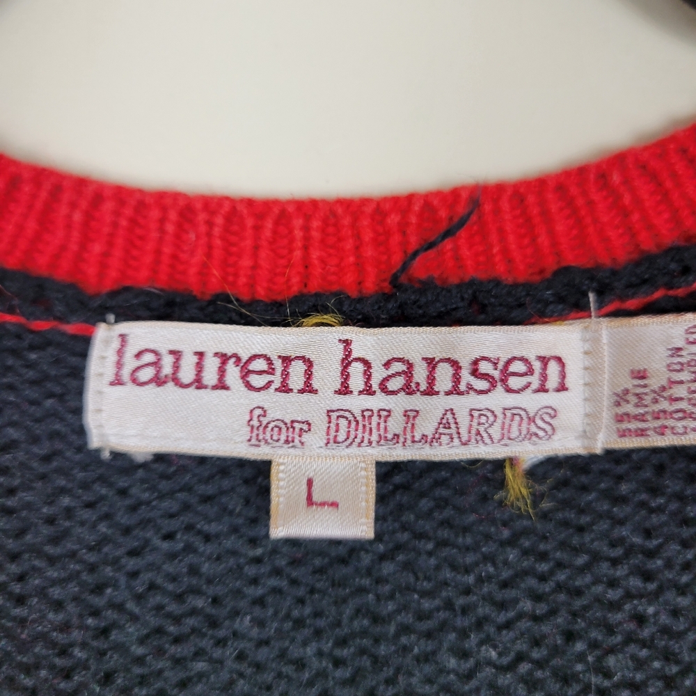 Vtg Lauren Hansen Embroidered Sweater Vest - Picture 2 of 8